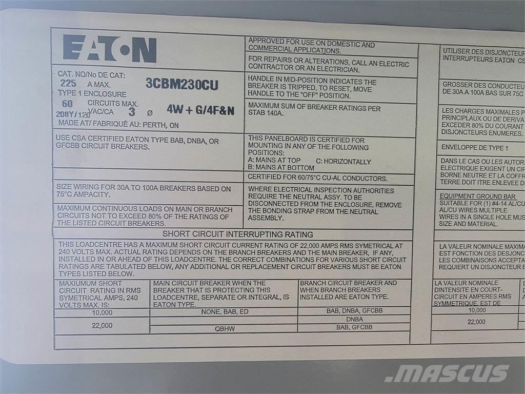 Eaton 3CBM230CU Будтехніка - Інші
