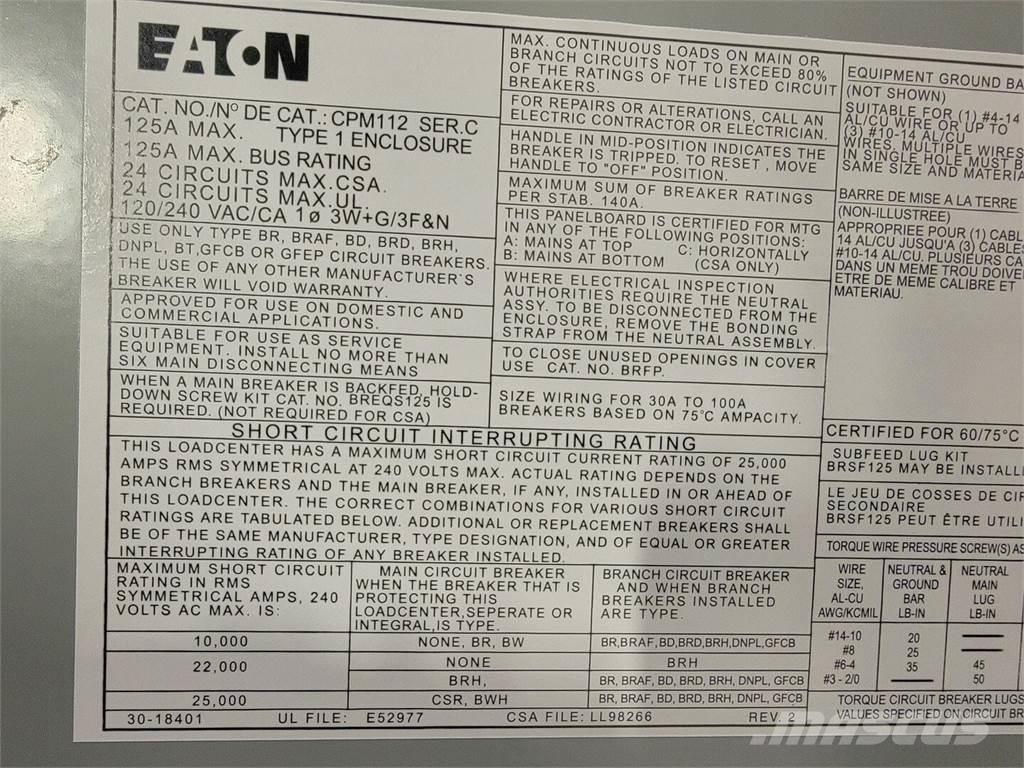 Eaton PM112 Будтехніка - Інші