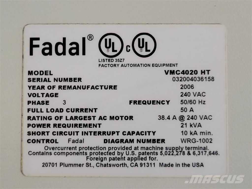  FADAL VMC 4020 HT Будтехніка - Інші