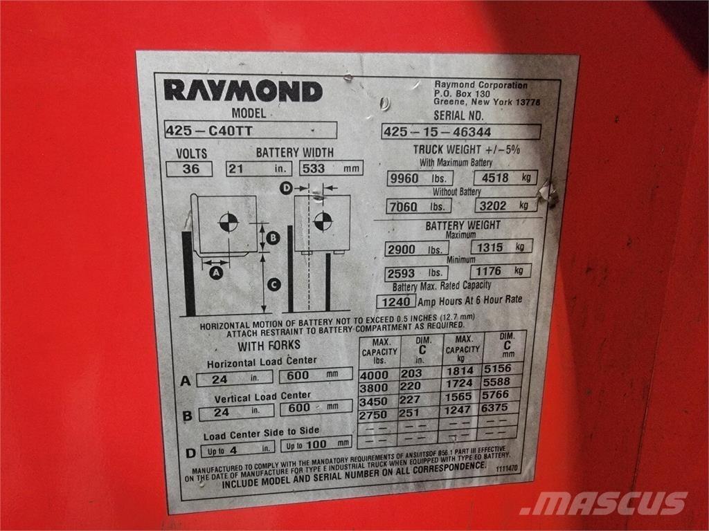 Raymond 425-C40TT Будтехніка - Інші