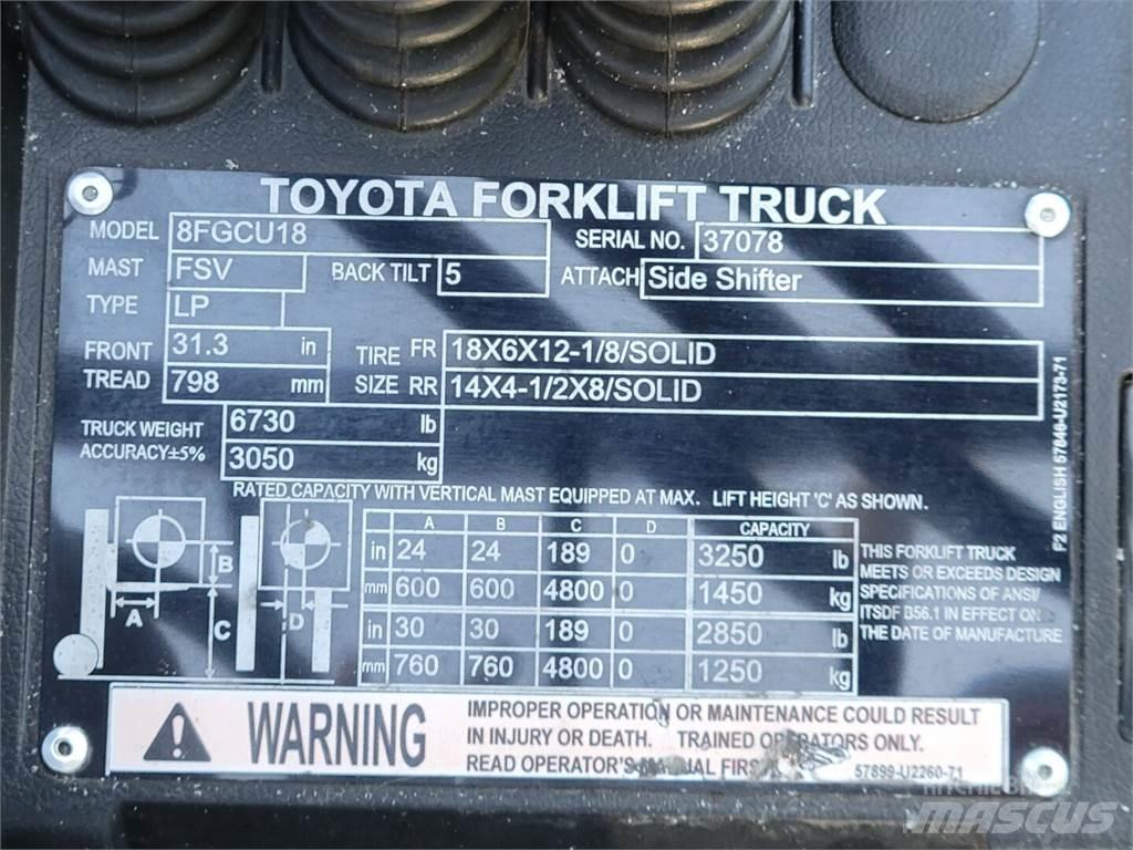 Toyota 8FGCU18 Будтехніка - Інші