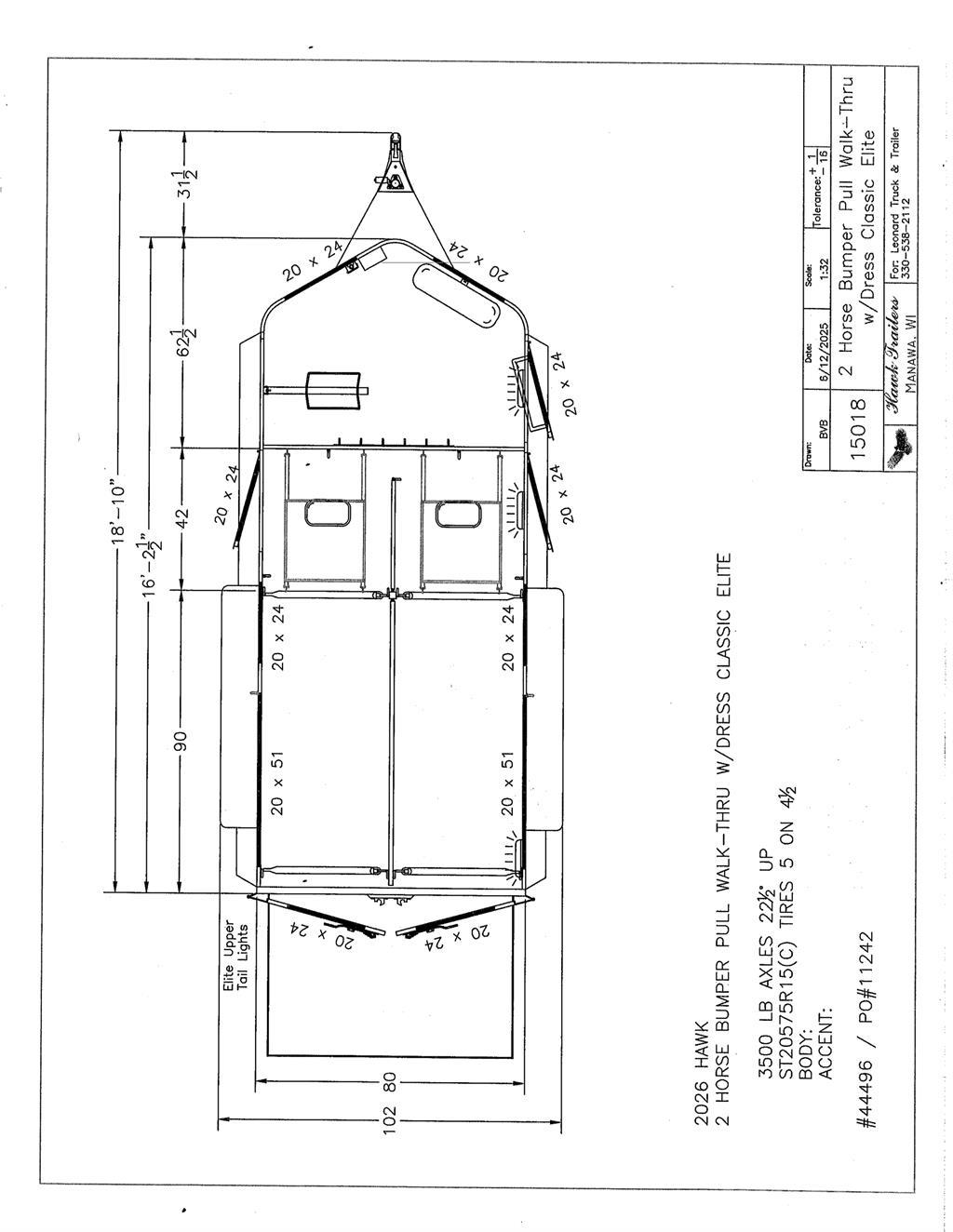 Hawk 132E Трейлери для транспортування тварин