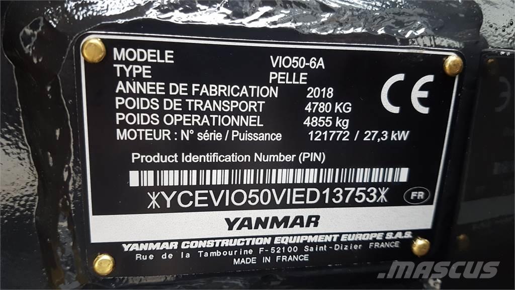 Yanmar ViO50-6 Міні-екскаватори < 7т