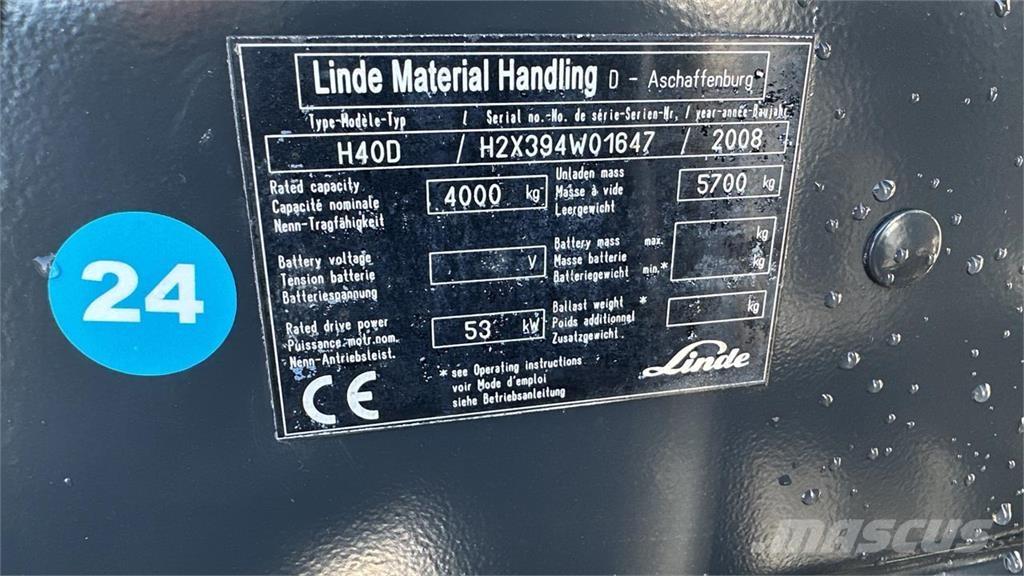 Linde H40D Дизельні навантажувачі