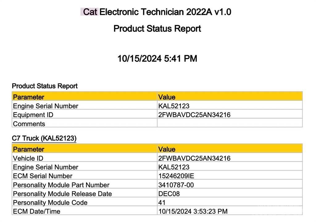 CAT C7 Електроніка