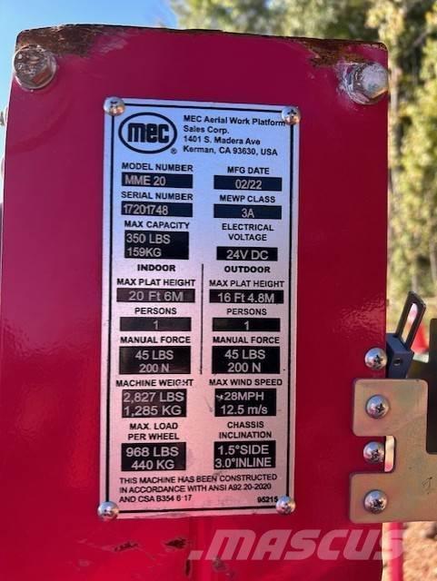 MEC 20 Щоглові робочі платформи