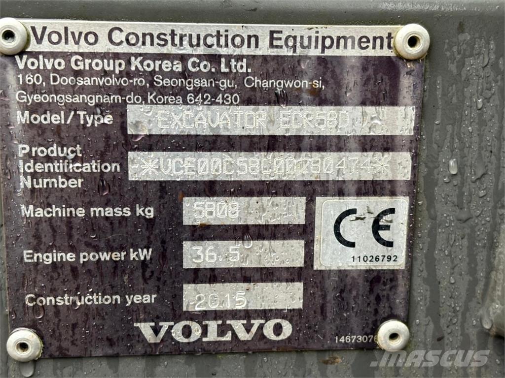 Volvo ECR 58 D Міні-екскаватори < 7т