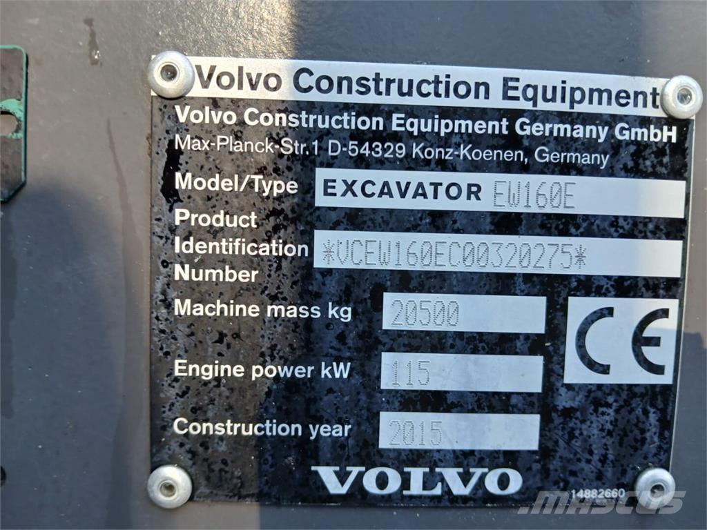 Volvo EW 160 E Колісні екскаватори