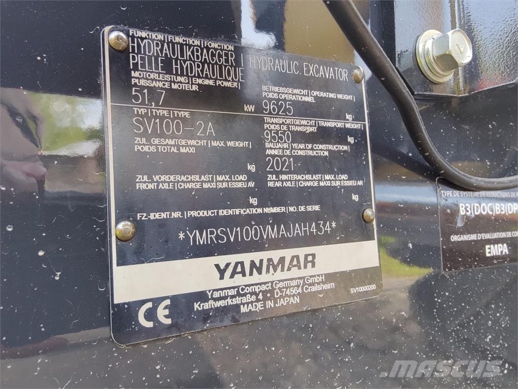 Yanmar SV100-2 Середні екскаватори 7т. - 12т.