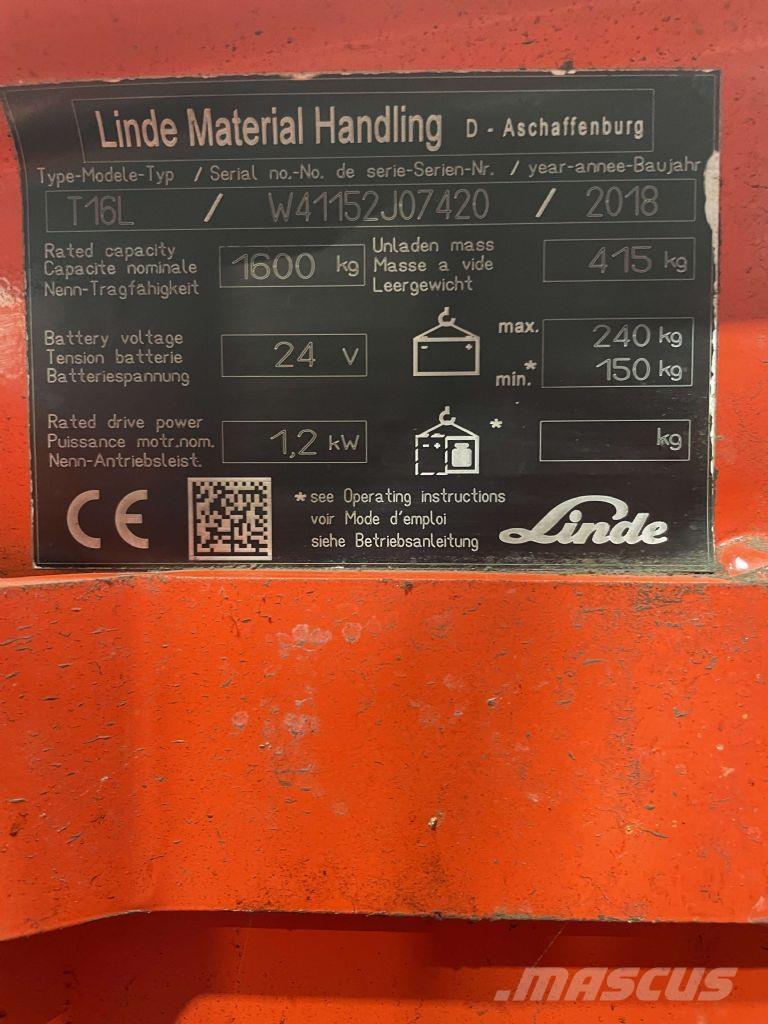 Linde T16L-1152 Штабелери