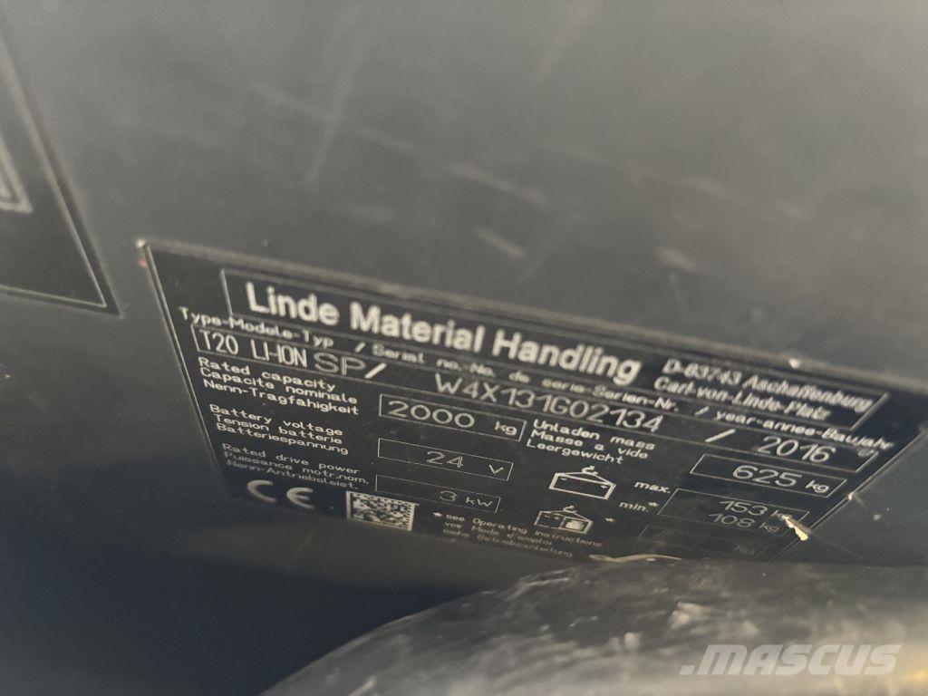 Linde T20 LI-ION SP Самохідні електроштабелери