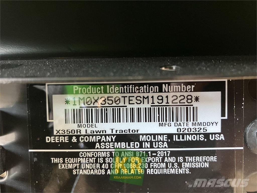John Deere X350R Самохідні газонокосарки