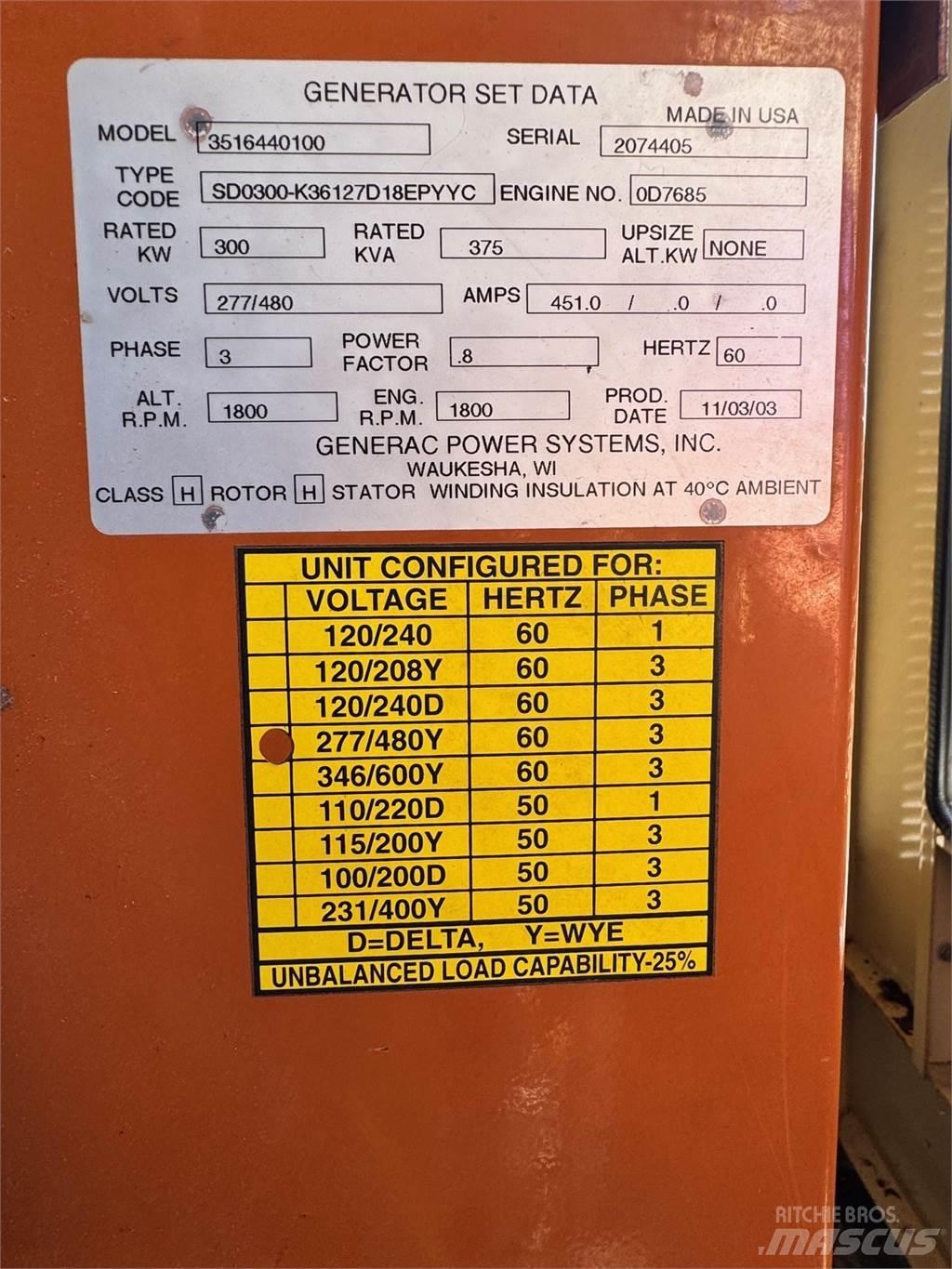 Generac SD300 Дизельні генератори