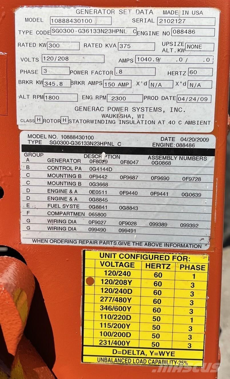 Generac SG300 Газові генератори