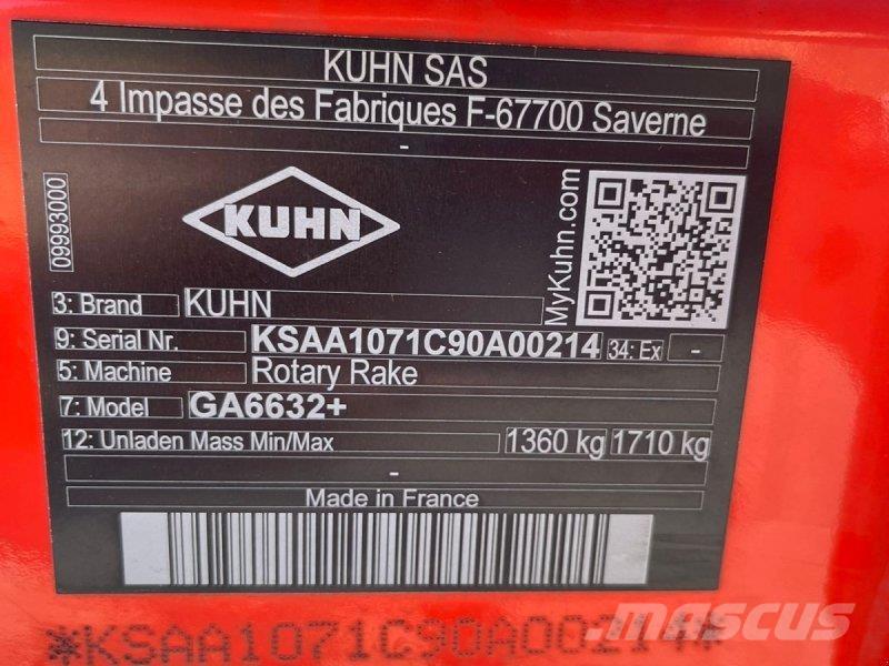 Kuhn GA 6632+ Рядкові жатки