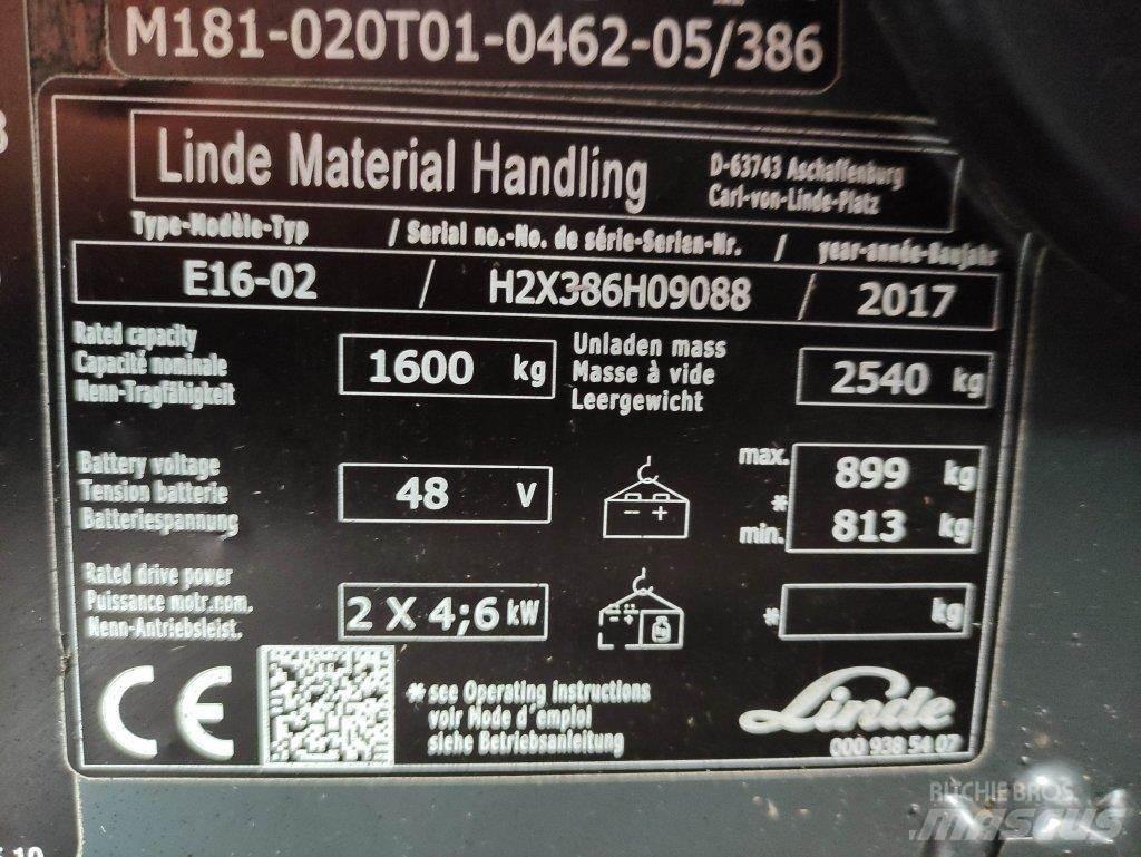 Linde E16-02-386 Електронавантажувачі