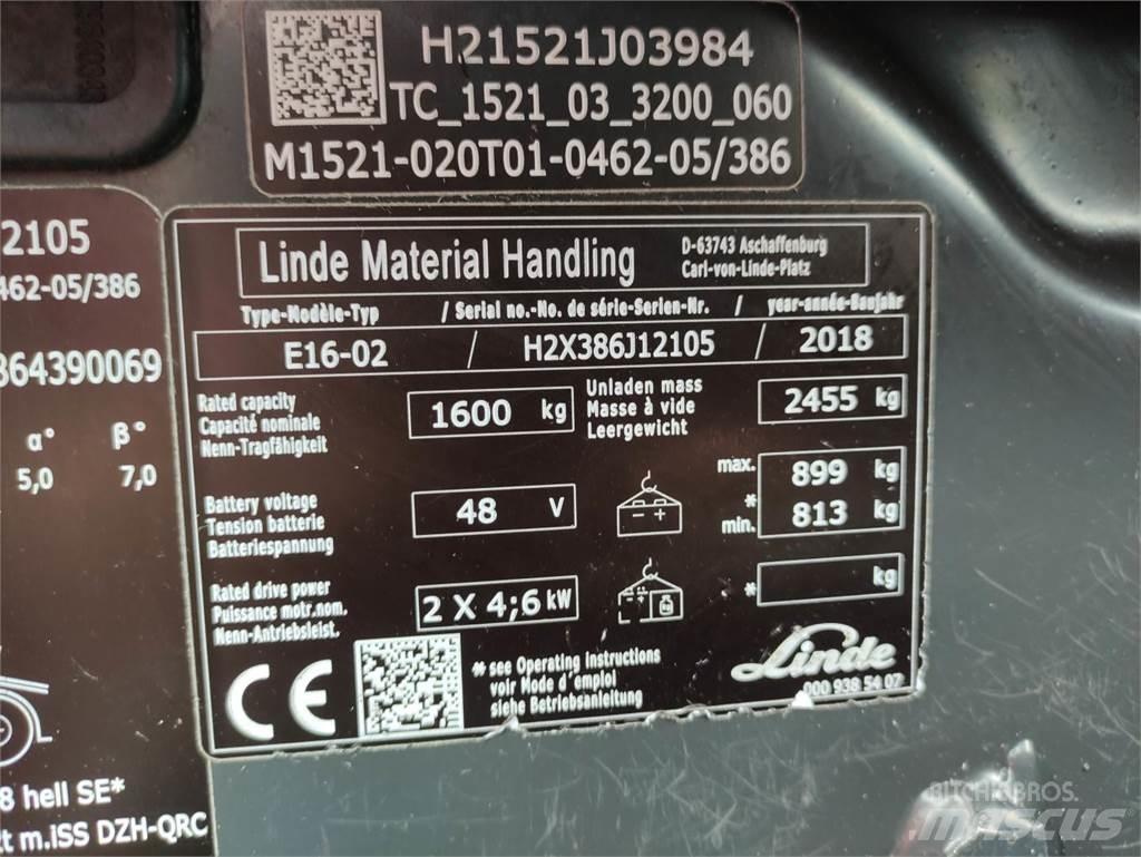Linde E16-02-386-EVO Електронавантажувачі