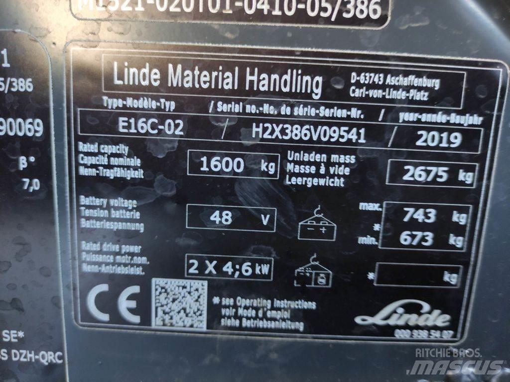 Linde E16C-02-386 EVO Електронавантажувачі