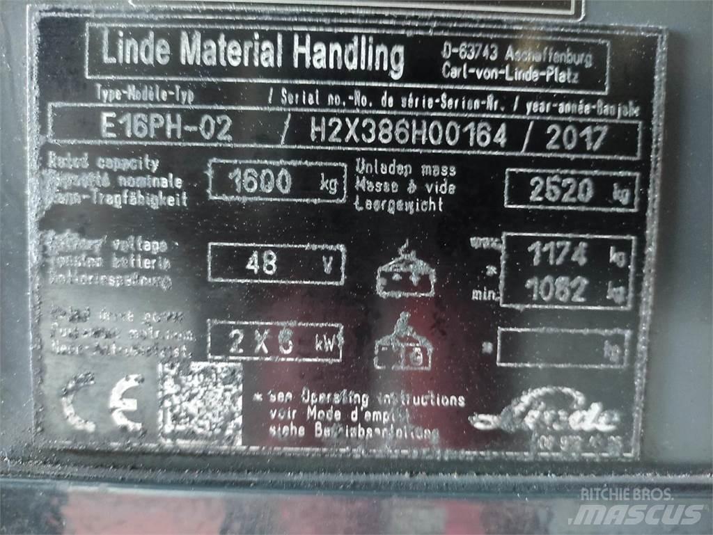 Linde E16PH-02-386 EVO Електронавантажувачі