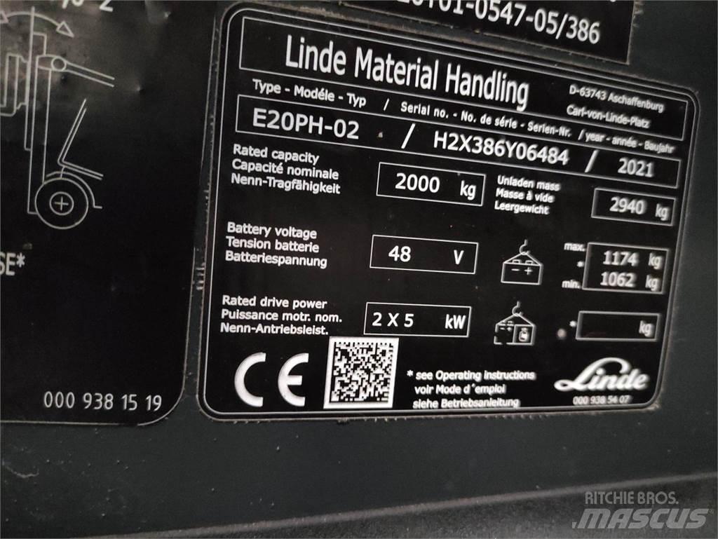 Linde E20PH-02-386-EVO Електронавантажувачі