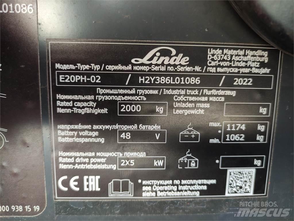 Linde E20PH-02-386-EVO Електронавантажувачі