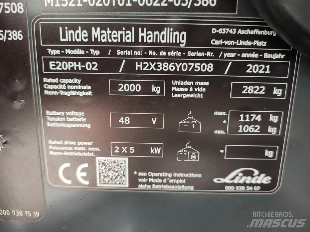Linde E20PH-02-386-EVO Електронавантажувачі