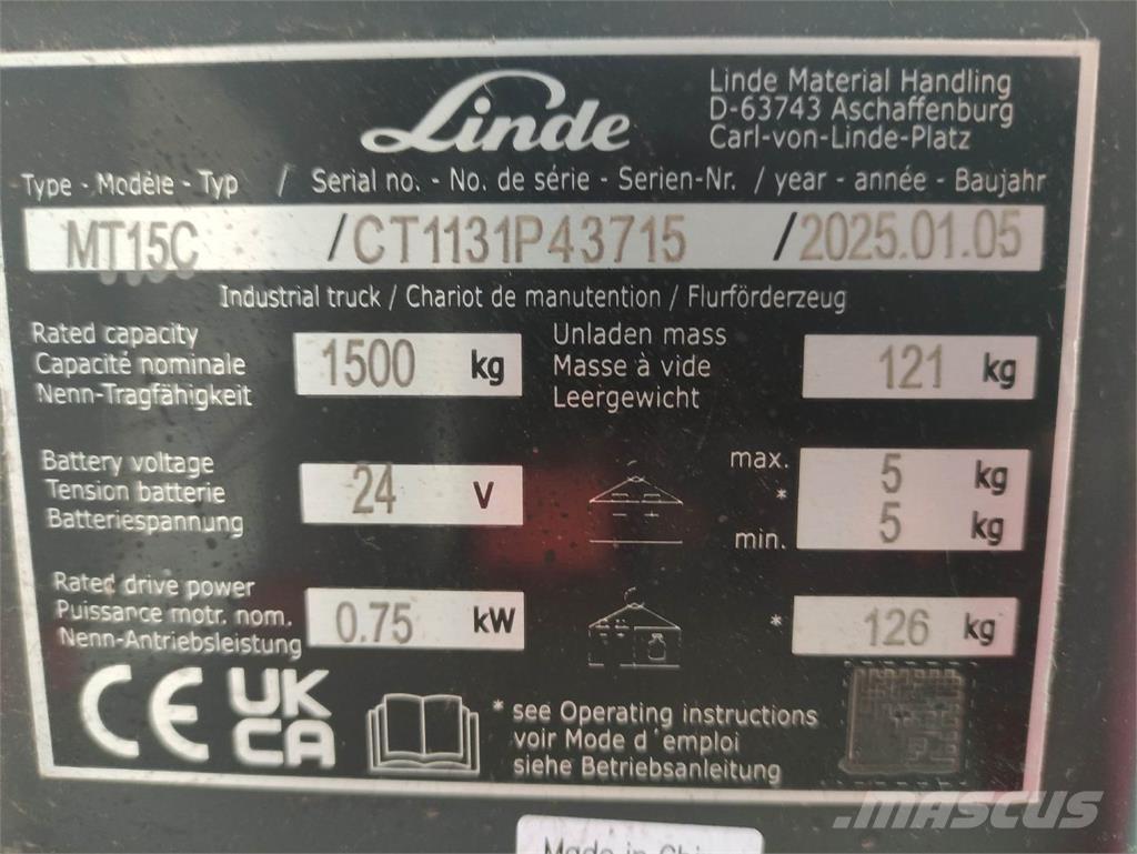 Linde MT15C Штабелери