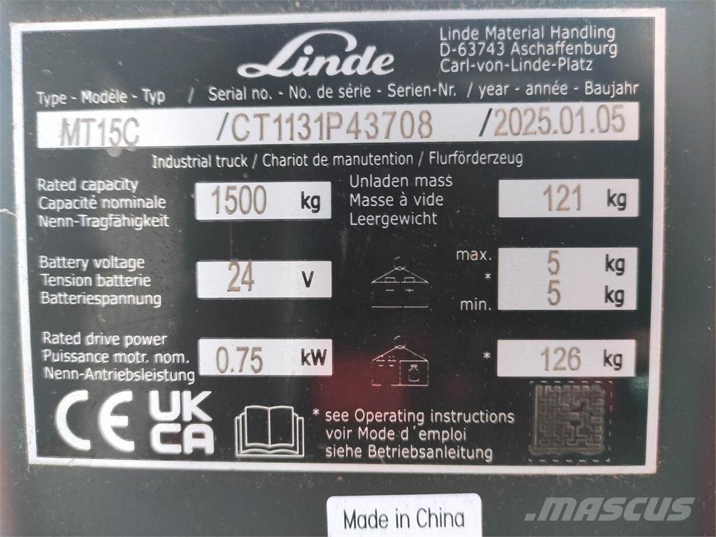 Linde MT15C Штабелери