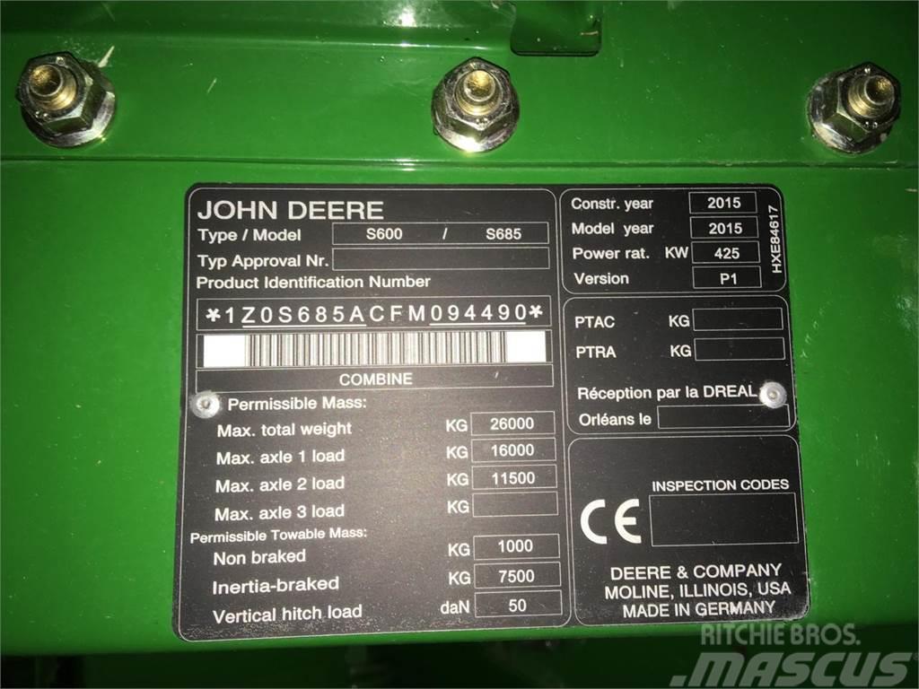 John Deere S685 Зернозбиральні комбайни