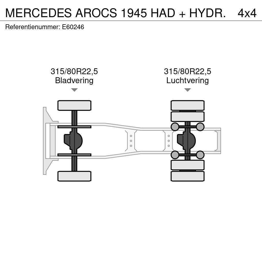 Mercedes-Benz AROCS 1945 HAD + HYDR. Тягачі
