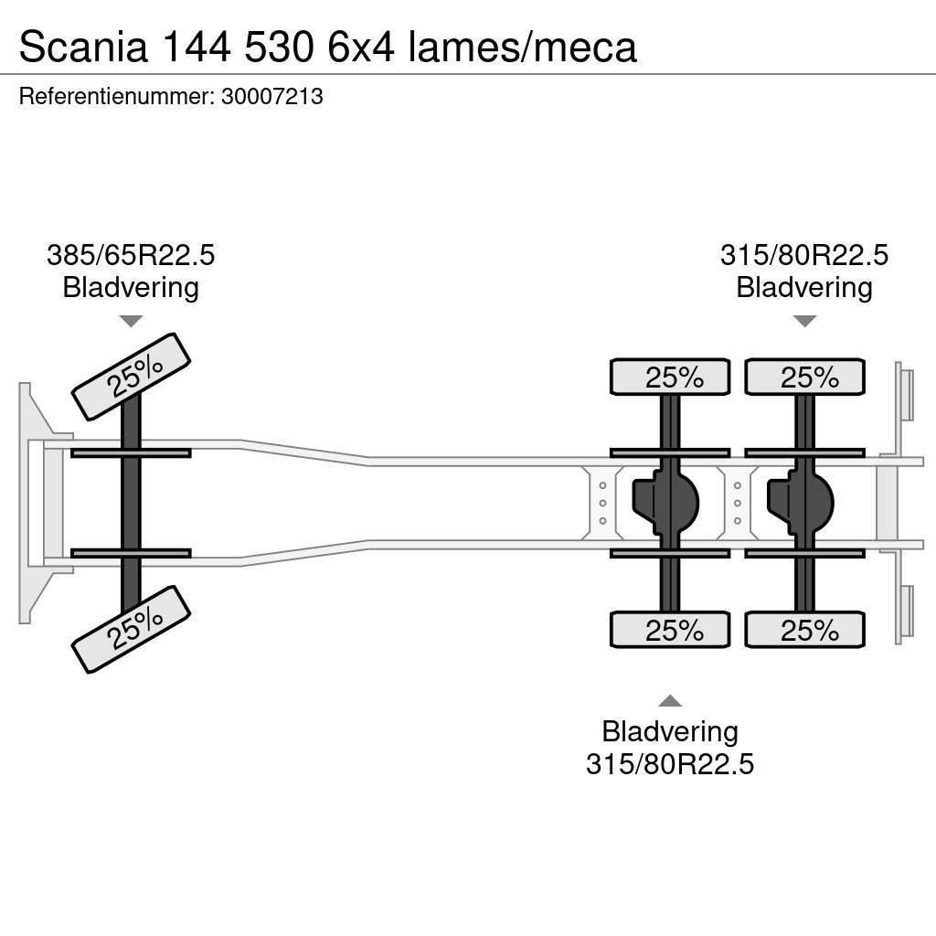 Scania 144 530 6x4 lames/meca Вантажівки-платформи/бокове розвантаження