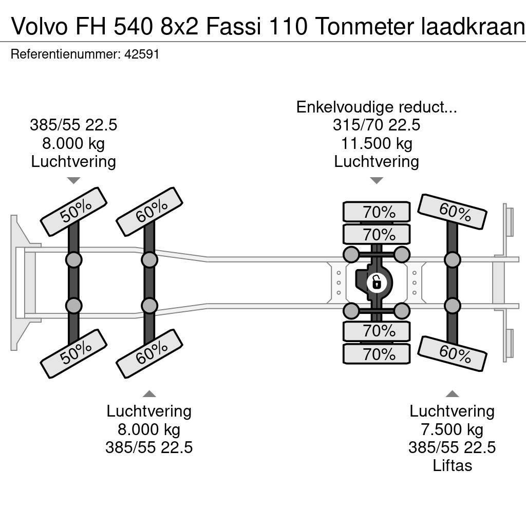 Volvo FH 540 8x2 Fassi 110 Tonmeter laadkraan автокрани