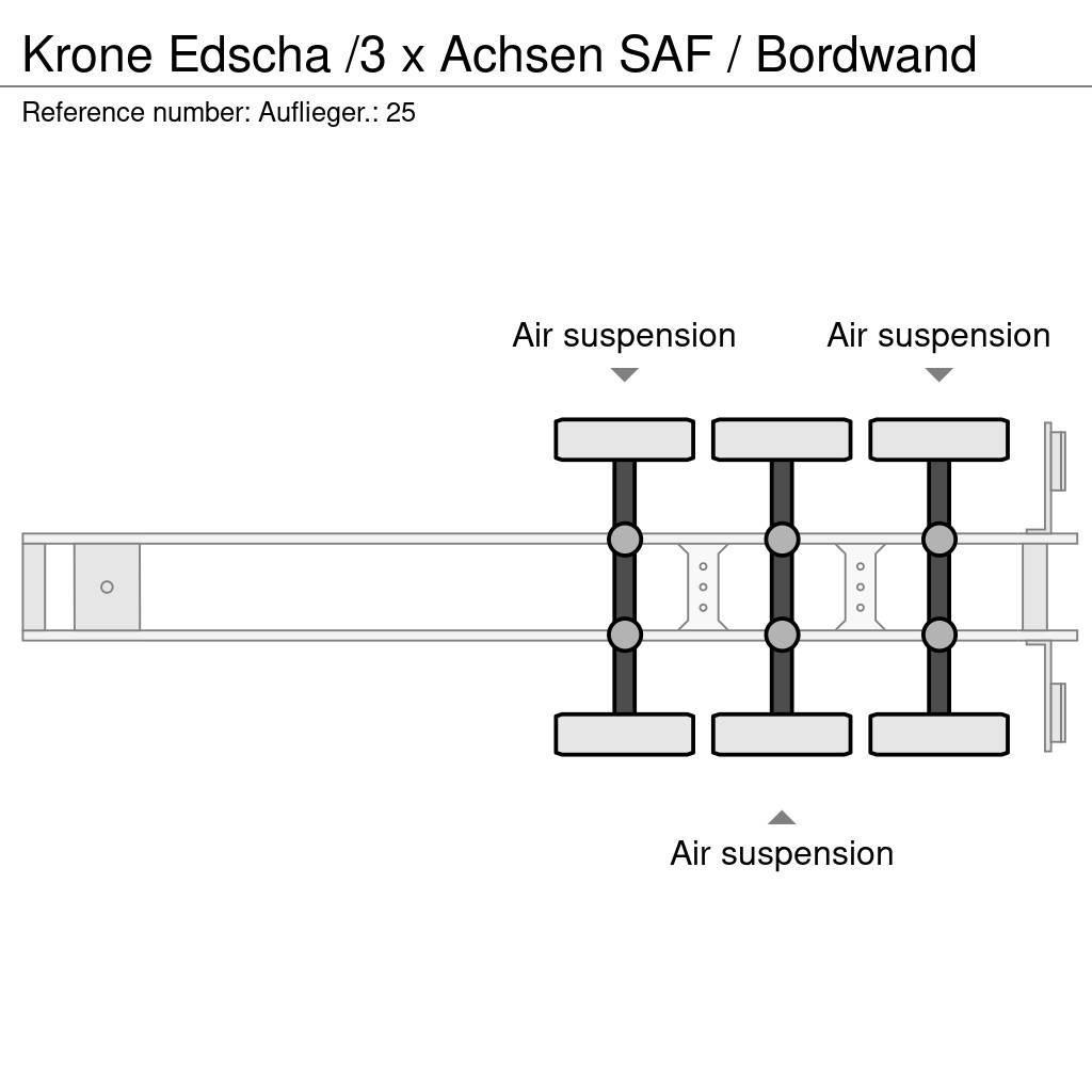 Krone Edscha /3 x Achsen SAF / Bordwand Тентовані напівпричепи