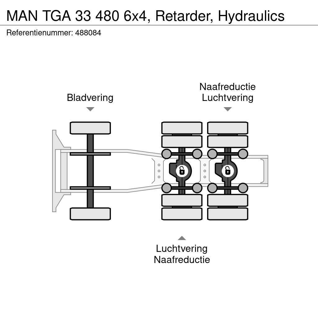 MAN TGA 33 480 6x4, Retarder, Hydraulics Тягачі