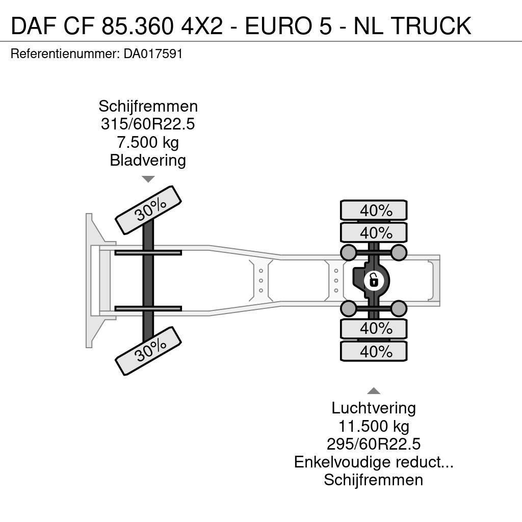 DAF CF 85.360 4X2 - EURO 5 - NL TRUCK Тягачі