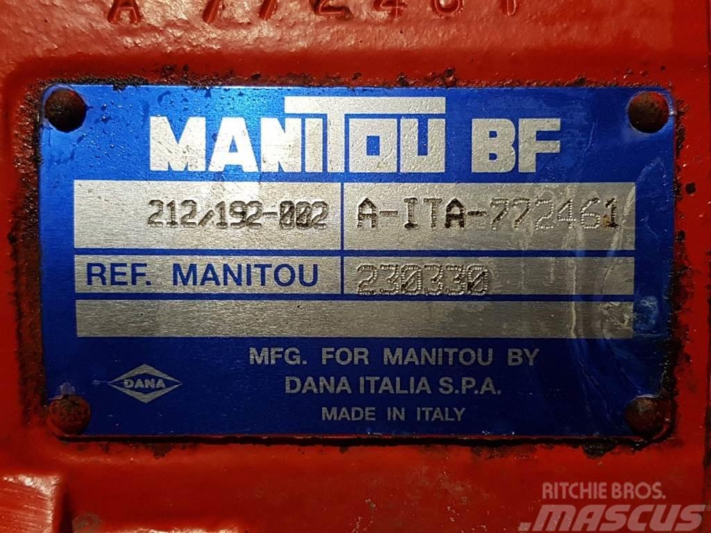 Manitou MT1233ST-230330-Spicer Dana 212/192-002-Axle/Achse Осі