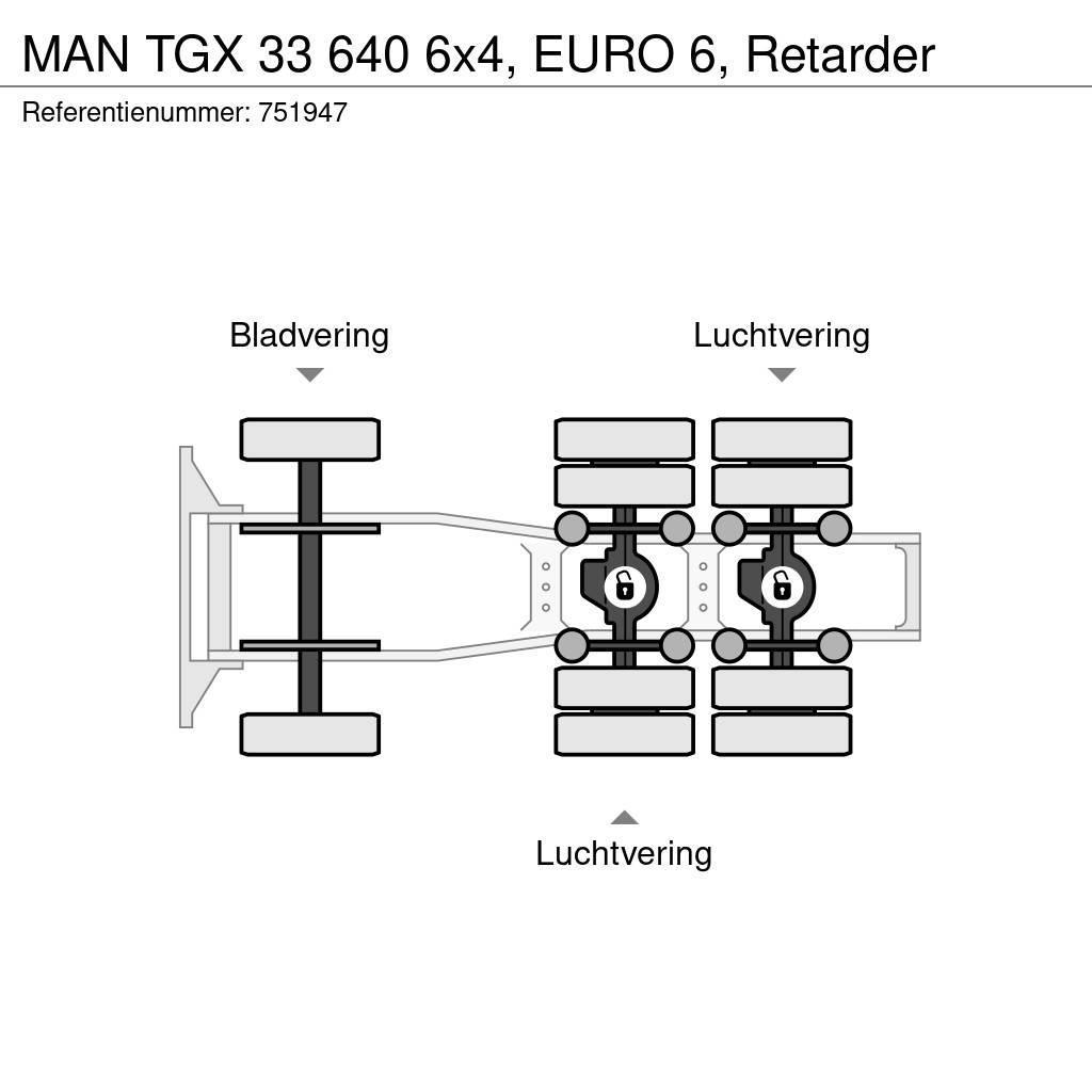 MAN TGX 33 640 6x4, EURO 6, Retarder Тягачі