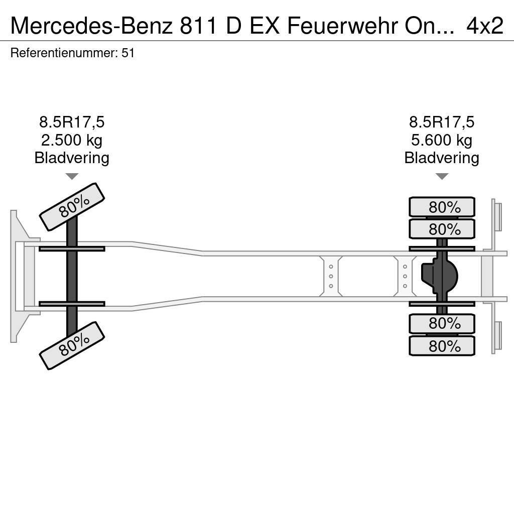 Mercedes-Benz 811 D EX Feuerwehr Only 13.000 KM Like New! Шасі з кабіною