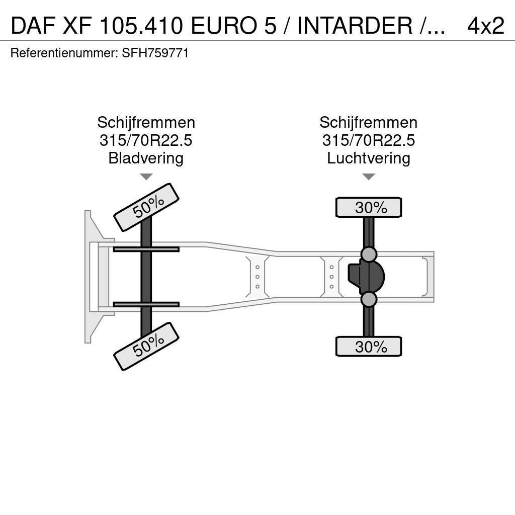 DAF XF 105.410 EURO 5 / INTARDER / COMPRESSOR / PTO / Тягачі