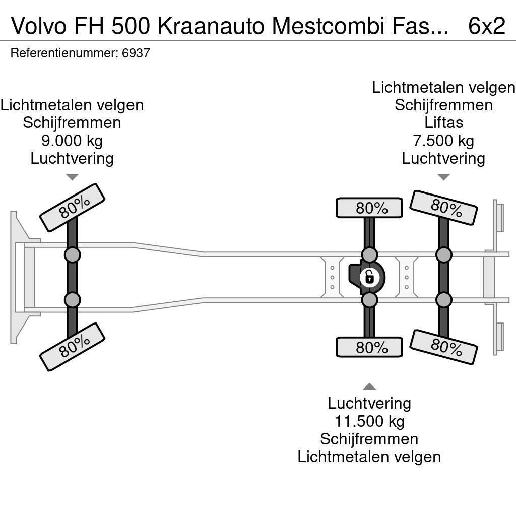 Volvo FH 500 Kraanauto Mestcombi Fassi Crane + Aanhanger автокрани