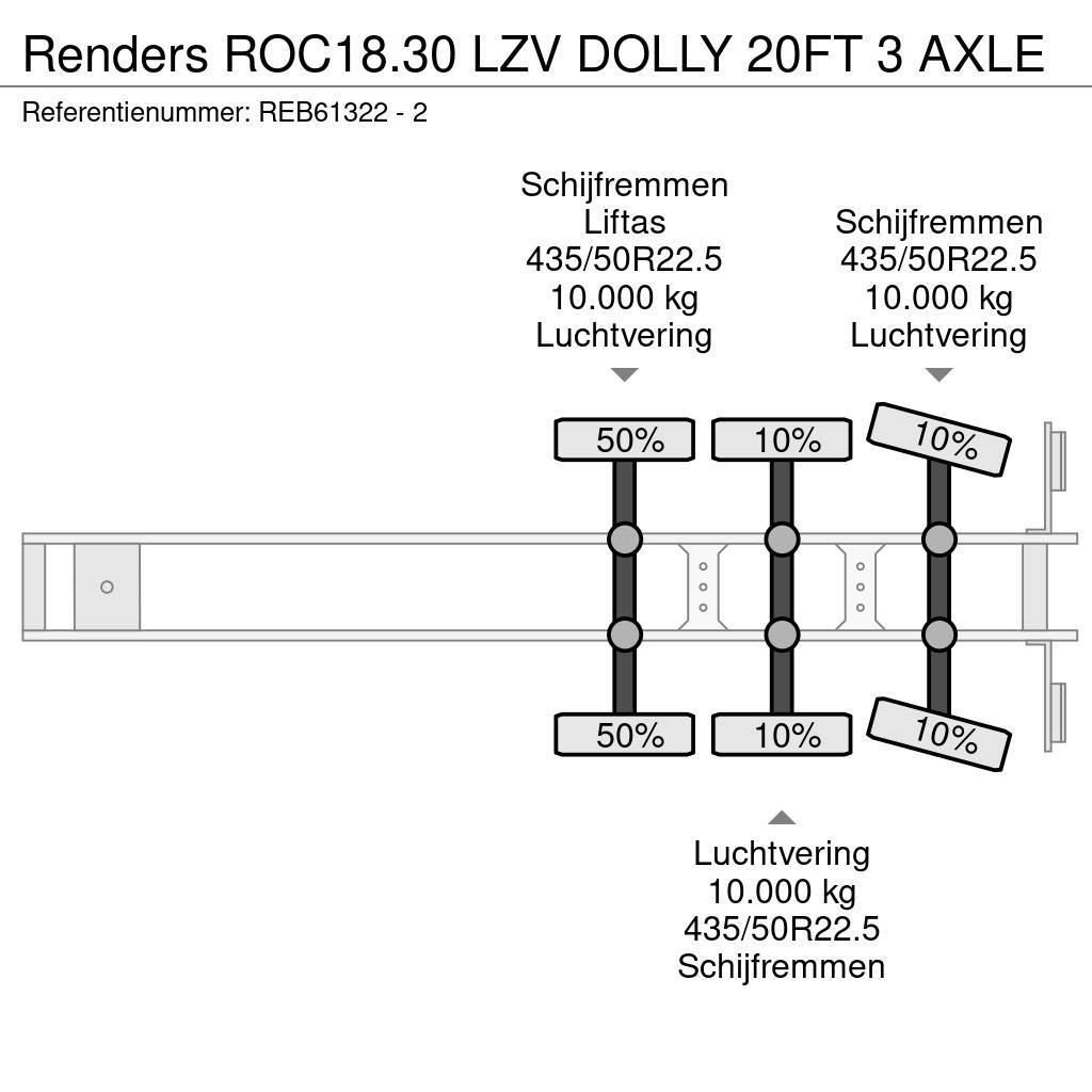 Renders ROC18.30 LZV DOLLY 20FT 3 AXLE Напівпричепи для перевезення контейнерів
