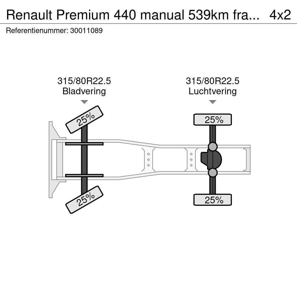 Renault Premium 440 manual 539km francais hydraulic Тягачі