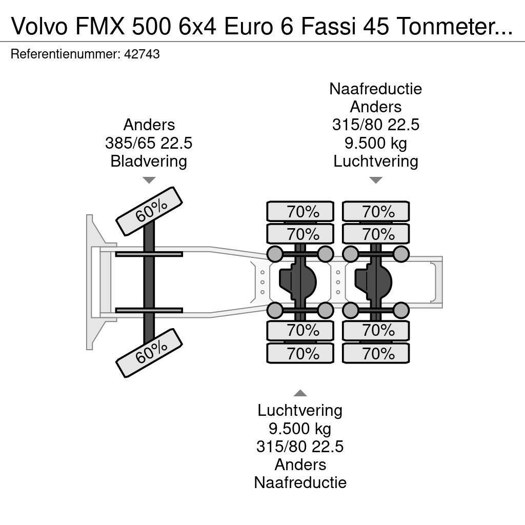 Volvo FMX 500 6x4 Euro 6 Fassi 45 Tonmeter laadkraan Тягачі
