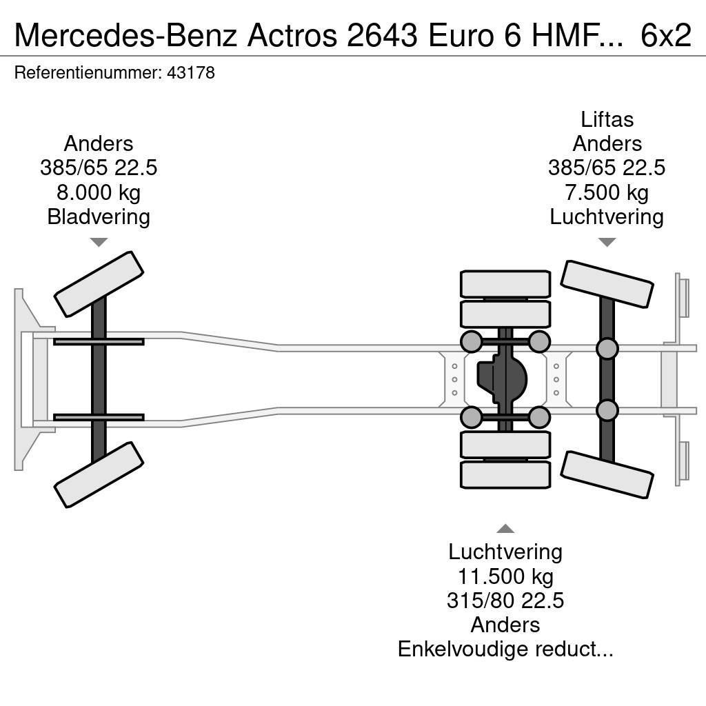Mercedes-Benz Actros 2643 Euro 6 HMF 23 Tonmeter laadkraan Вантажівки з гаковим підйомом