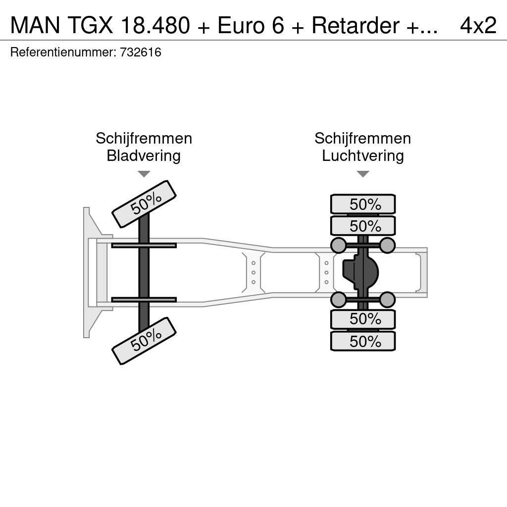 MAN TGX 18.480 + Euro 6 + Retarder + 3 pieces in stock Тягачі