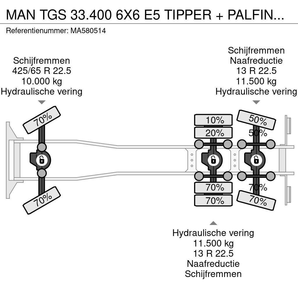 MAN TGS 33.400 6X6 E5 TIPPER + PALFINGER EPSILON Самоскиди