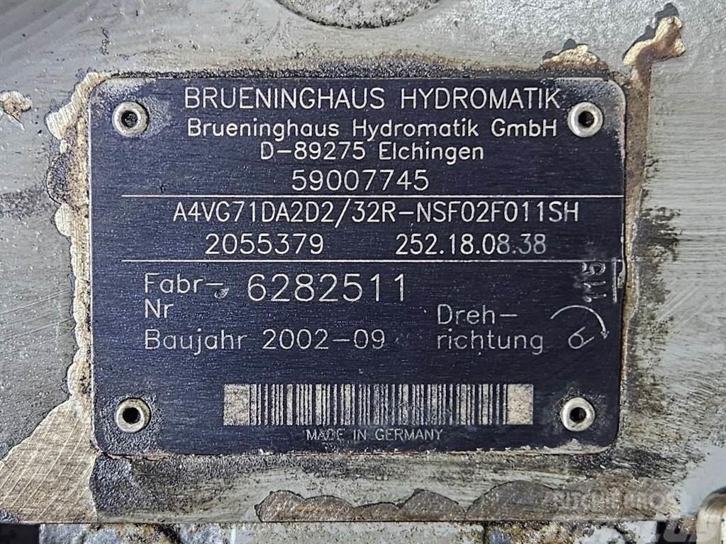 Brueninghaus Hydromatik A4VG71DA2D2/32R-Drive pump/Fahrpumpe Гідравліка