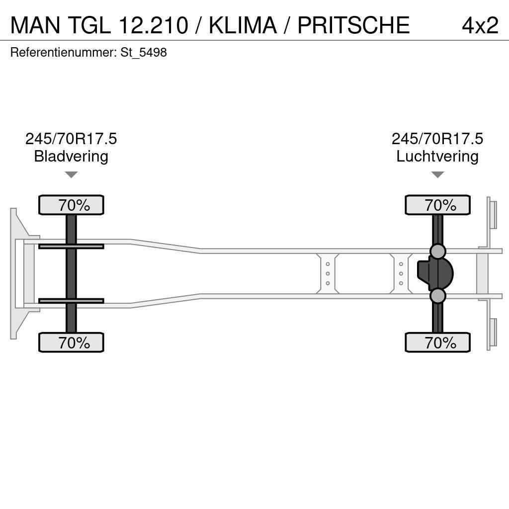 MAN TGL 12.210 / KLIMA / PRITSCHE Вантажівки-платформи/бокове розвантаження