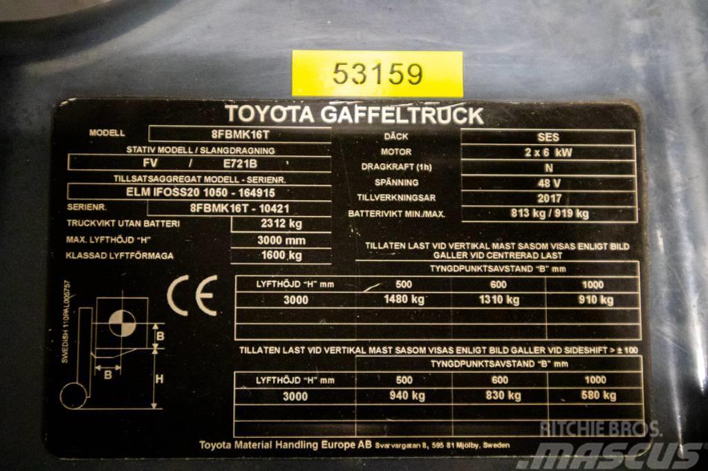 Toyota 8FBMK16T, PRISSÄNKT, motviktstruck m låga timmar Електронавантажувачі