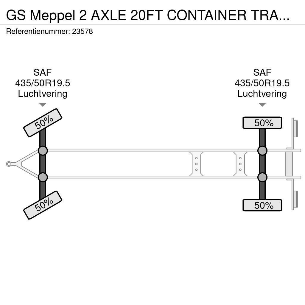 GS Meppel 2 AXLE 20FT CONTAINER TRANSPORT TRAILER Причепи для перевезення контейнерів
